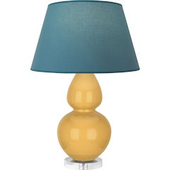 Sunset Double Gourd Table Lamp in Sunset Yellow Glazed Ceramic Color