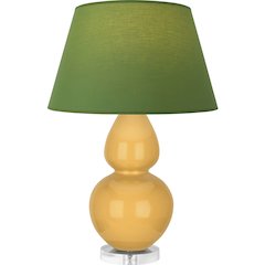 Sunset Double Gourd Table Lamp in Sunset Yellow Glazed Ceramic Color