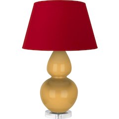 Sunset Double Gourd Table Lamp in Sunset Yellow Glazed Ceramic Color