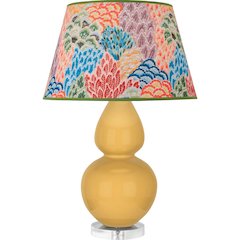 Sunset Double Gourd Table Lamp in Sunset Yellow Glazed Ceramic Color