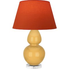 Sunset Double Gourd Table Lamp in Sunset Yellow Glazed Ceramic Color