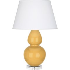 Sunset Double Gourd Table Lamp in Sunset Yellow Glazed Ceramic Color