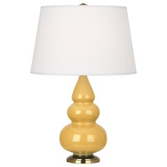 Sunset Small Triple Gourd Accent Lamp in Sunset Yellow Glazed Ceramic Color