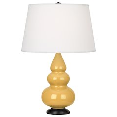 Sunset Small Triple Gourd Accent Lamp in Sunset Yellow Glazed Ceramic Color