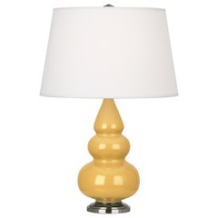 Sunset Small Triple Gourd Accent Lamp in Sunset Yellow Glazed Ceramic Color