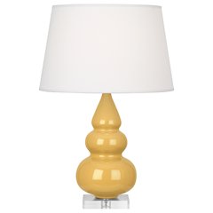 Sunset Small Triple Gourd Accent Lamp in Sunset Yellow Glazed Ceramic Color