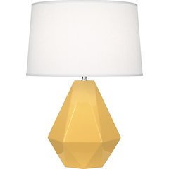Sunset Delta Table Lamp in Sunset Yellow Glazed Ceramic Color
