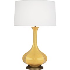 Sunset Pike Table Lamp in Sunset Yellow Glazed Ceramic Color
