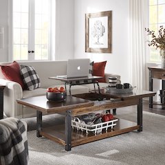 Dark Cherry Finish Lift-Top Coffee Table