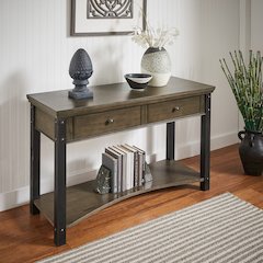 Antique Grey Finish 2-Drawer Sofa Table