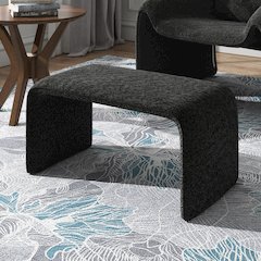 Black Boucle Ottoman