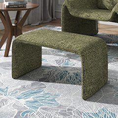 Moss Green Boucle Ottoman