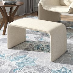 Ivory Boucle Ottoman
