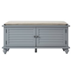 Frost Grey Finish Shoes Bench With Beige Velvet Cushion