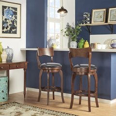 Brown PU Swivel Bar Height Chair