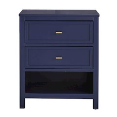 Twilight Blue Finish 2-Drawer Nightstand