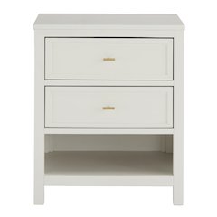 Bleached White Finish 2-Drawer Nightstand