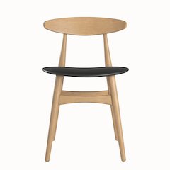 Set of 2, Nature Finish Black Matte Pvc Side Chair