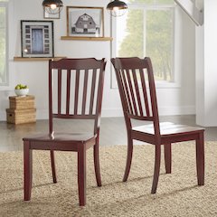 Set of 2, Antique Berry Finish Spindle Back Side Chair