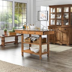 Oak Finish Kitchen Island