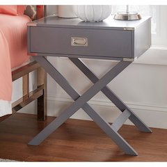 Frost Grey Finish X-Base Box Nightstand