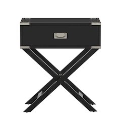 Vulcan Black Finish X-Base Box Nightstand