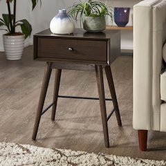 Dark Walnut Finish End Table