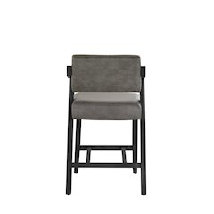 Black Wash Finish Charcoal PU Counter Height Chair