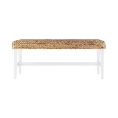 Standerson White Woven Coffee Table Bench