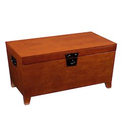 Pyramid Lift-Top Trunk Coffee Table in Brown Color