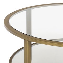 Jaymes Metal/Glass Round End Table