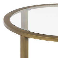 Jaymes Metal/Glass Round End Table