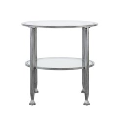 Jaymes Metal/Glass Round End Table - Silver