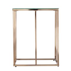 Nicholance Contemporary End Table with Glass Top