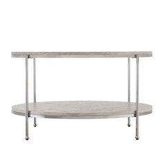 Silas Round Faux Stone Cocktail Table