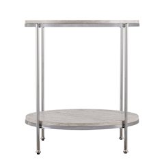Silas Round Faux Stone End Table
