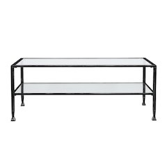 Jaymes Metal/Glass Rectangular Open Shelf Cocktail Table