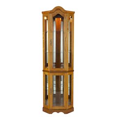 Canterdale Lighted Corner Curio Cabinet - Golden