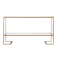 Horten Glam Narrow Console - Gold with Mirror