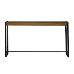 Macen Console - Weathered Gray Oak with Black