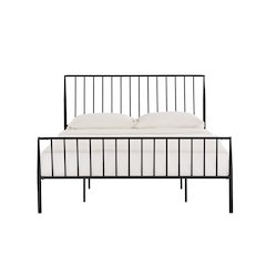 Matte Black Finish Metal Queen Bed
