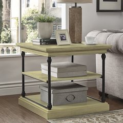 Ivory White Finish End Table