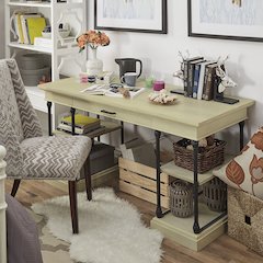 Ivory White Finish Desk