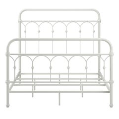 Antique White Finish Powder Coat Metal Full Bed