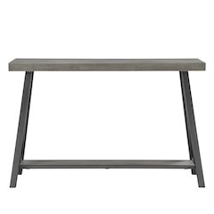 Grey Finish Sofa Table With Shelf