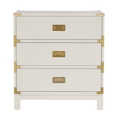 White Finish Nightstand With 3 Drawers