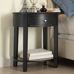 Vulcan Black Finish Oval Accent Table