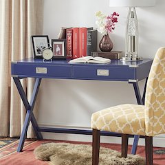 Twilight Blue Finish X-Base Box Desk