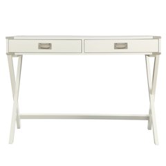 White Finish X-Base Box Desk