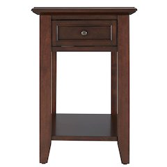 Espresso Finish End Table With Power Outlet